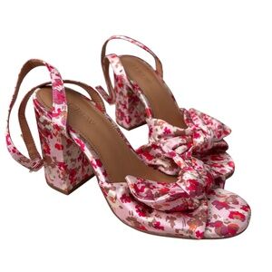 J. Crew Factory Printed knotted heeled sandals Women's 6.5 Floral Feminine